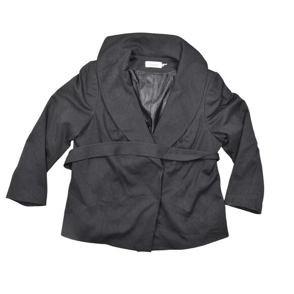Calvin Klein Black Blazer 20W Plus Size - Double Breasted Lined With Belt - Picture 1 of 8